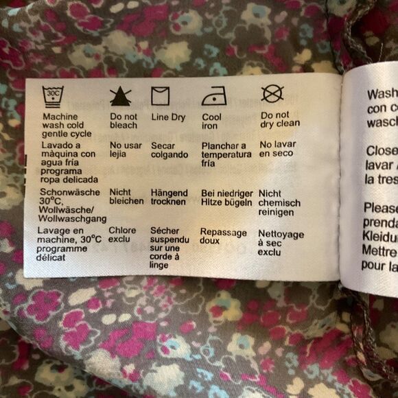 Esprit Y2K Whimsigoth Babydoll Tunic Top 10 Pink Micro Floral Fairy Semi Sheer - Picture 11 of 14